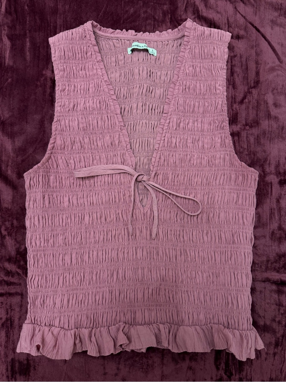 Abercrombie Smocked Tie-Front Top